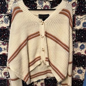 Cropped, knitted, off the shoulder sweater